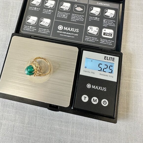 Vintage Israeli Eilat Stone 14K Ring Size 7 - Picture 4 of 14